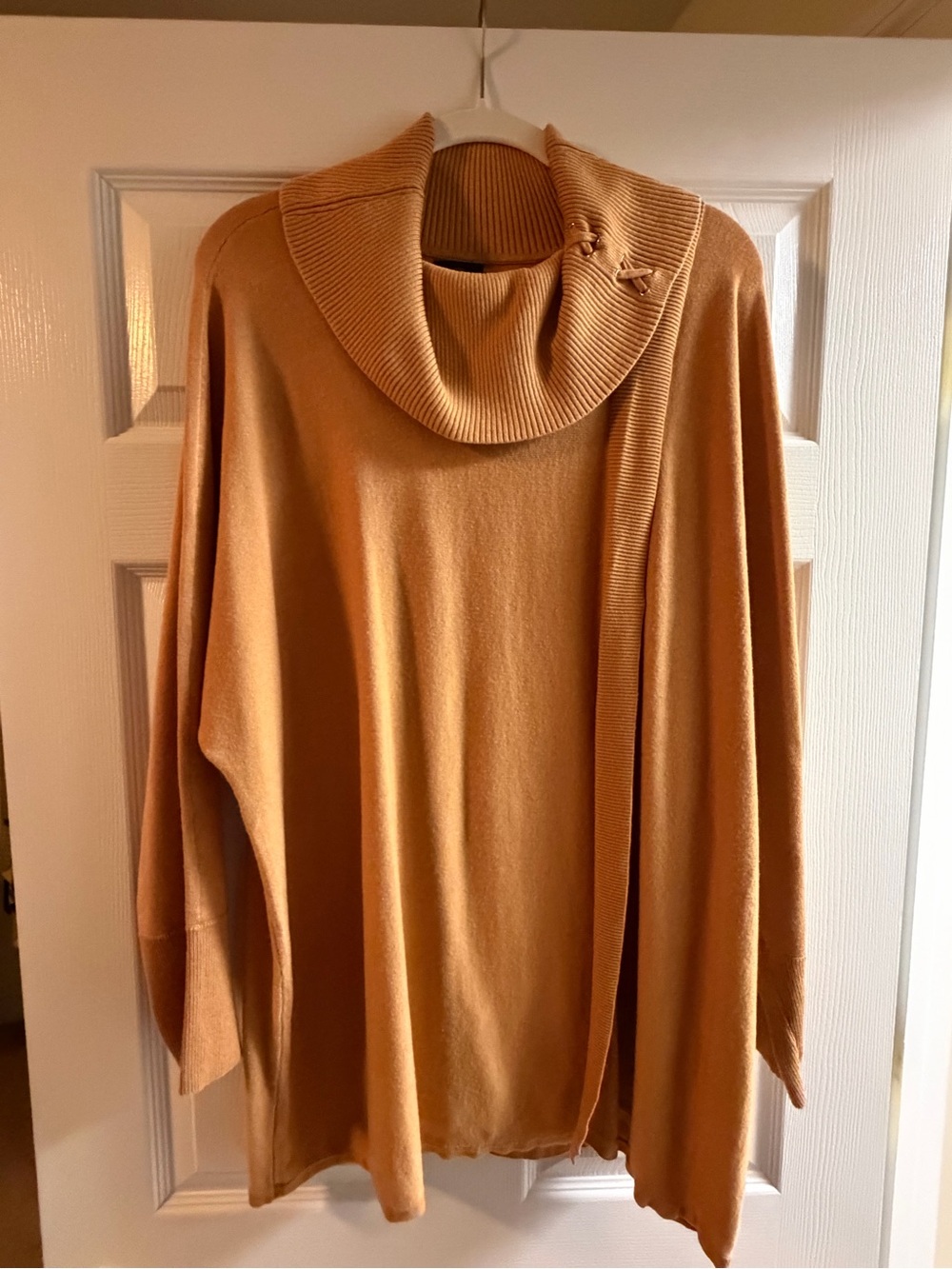 JM Collection Camel Cowl Neck Pullover Sweater